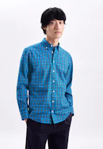 Regular Casual Hemd Karo in Türkis |  Seidensticker Onlineshop