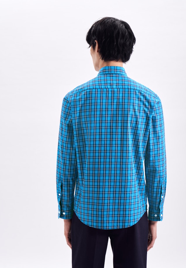 Twill Casual Hemd in Regular mit Button-Down-Kragen in Türkis |  Seidensticker Onlineshop