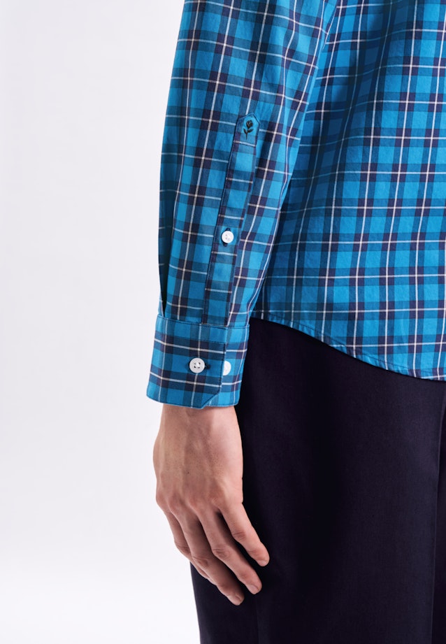 Regular Casual shirt Check in Turquoise |  Seidensticker Onlineshop