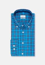 Regular Casual Hemd Karo in Türkis |  Seidensticker Onlineshop