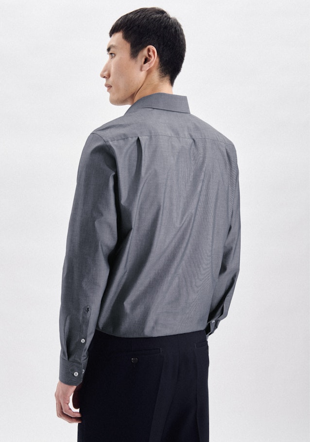 Non-iron Chambray Business Shirt in Regular with Kent-Collar in Dark Blue | Seidensticker Onlineshop