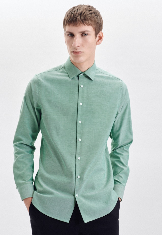 Shaped Business Hemd Uni in Grün |  Seidensticker Onlineshop