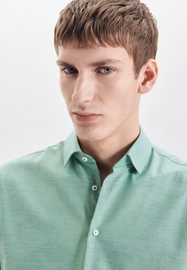 Shaped Business Hemd Uni in Grün |  Seidensticker Onlineshop