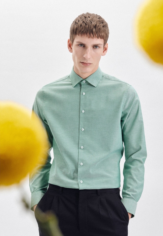 Shaped Business Hemd Uni in Grün |  Seidensticker Onlineshop