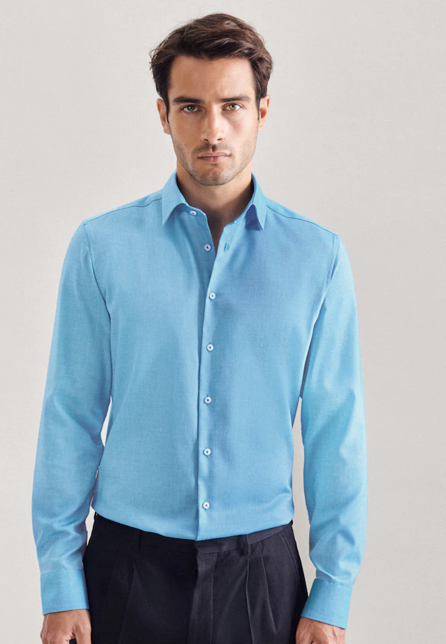 Shaped Chemise d'affaires Uni in Turquoise |  Seidensticker Onlineshop