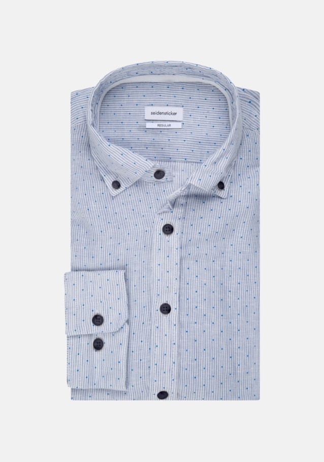 Casual Shirt in Regular fit with Button-Down-Kraag in Lichtblauw |  Seidensticker Onlineshop