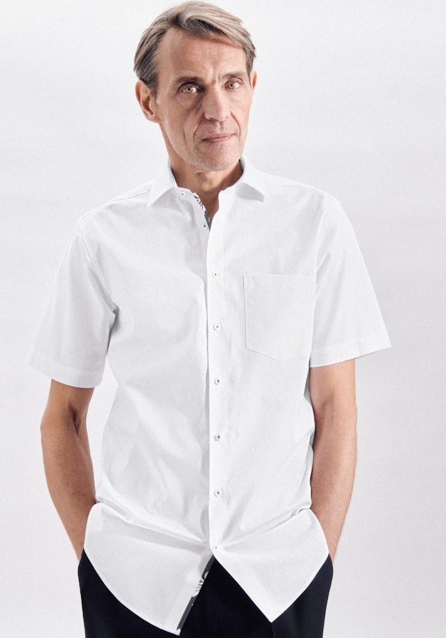 Oxford Short sleeve Oxford shirt in Regular with Kent-Collar in White |  Seidensticker Onlineshop