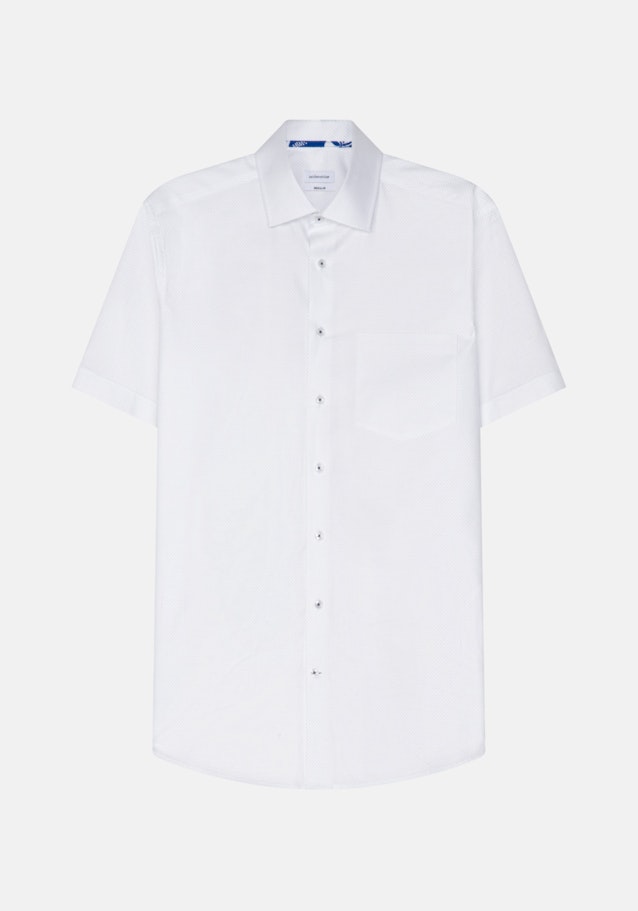 Oxford Korte mouwen Oxfordhemd in Regular with Kentkraag in Wit |  Seidensticker Onlineshop