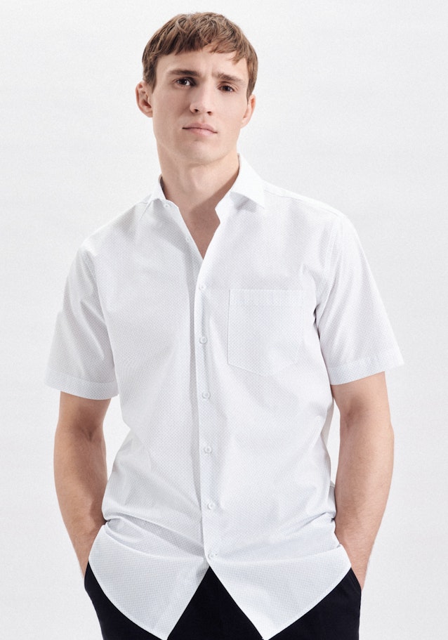 Poplin Short sleeve Business Shirt in Regular with Kent-Collar in White | Seidensticker Onlineshop