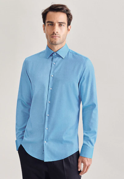 Slim Chemise d'affaires Uni in Turquoise |  Seidensticker Onlineshop