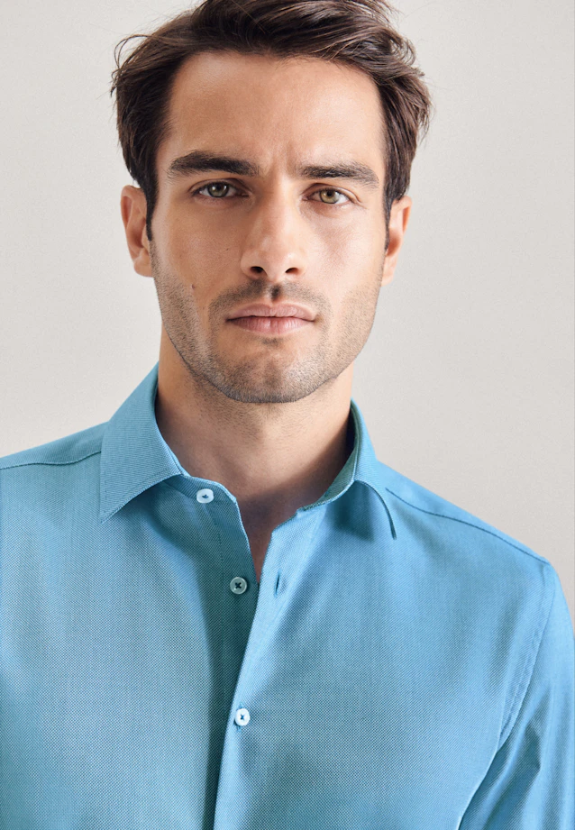 Slim Chemise d'affaires Uni in Turquoise |  Seidensticker Onlineshop
