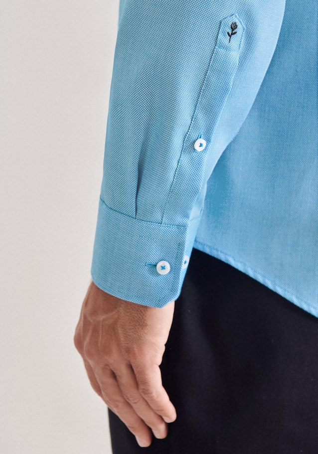 Non-iron Structure Business Shirt in Slim with Kent-Collar in Turquoise |  Seidensticker Onlineshop