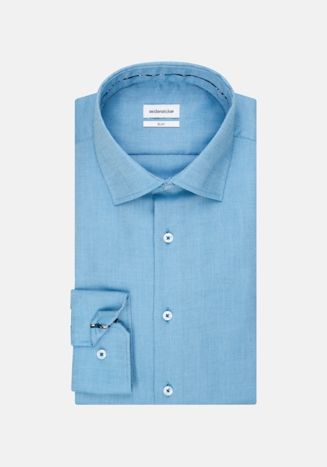Non-iron Structure Business Shirt in Slim with Kent-Collar in Turquoise |  Seidensticker Onlineshop