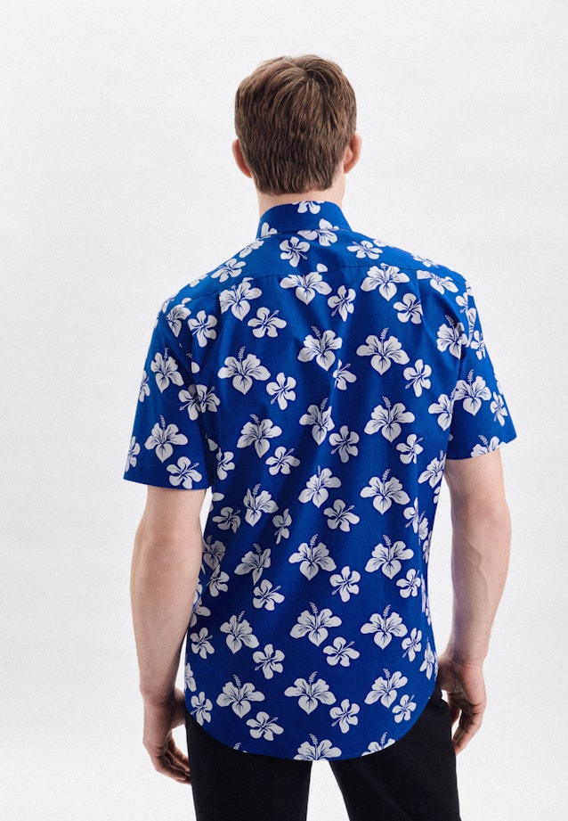 Regular Business Hemd Floral in Mittelblau |  Seidensticker Onlineshop