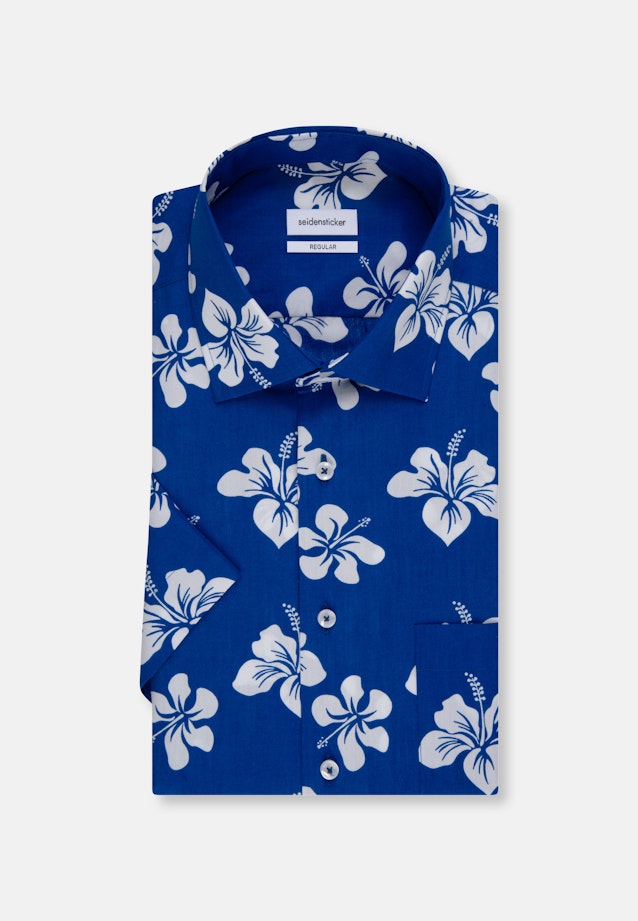Regular Business Hemd Floral in Mittelblau |  Seidensticker Onlineshop