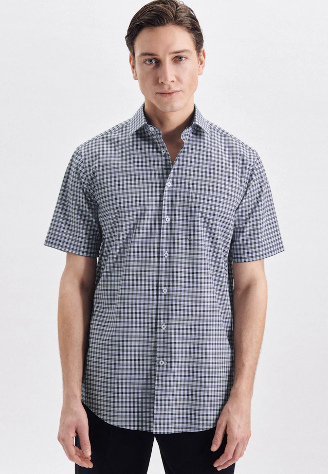 Regular Business Hemd Karo in Dunkelblau |  Seidensticker Onlineshop