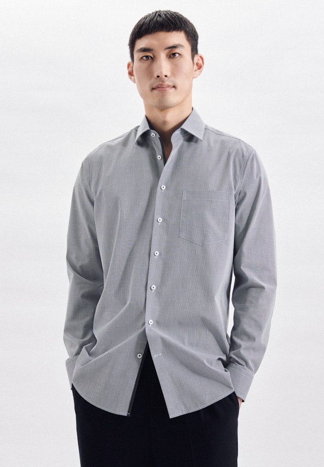 Regular Chemise d'affaires carreaux in Bleu Foncé |  Seidensticker Onlineshop