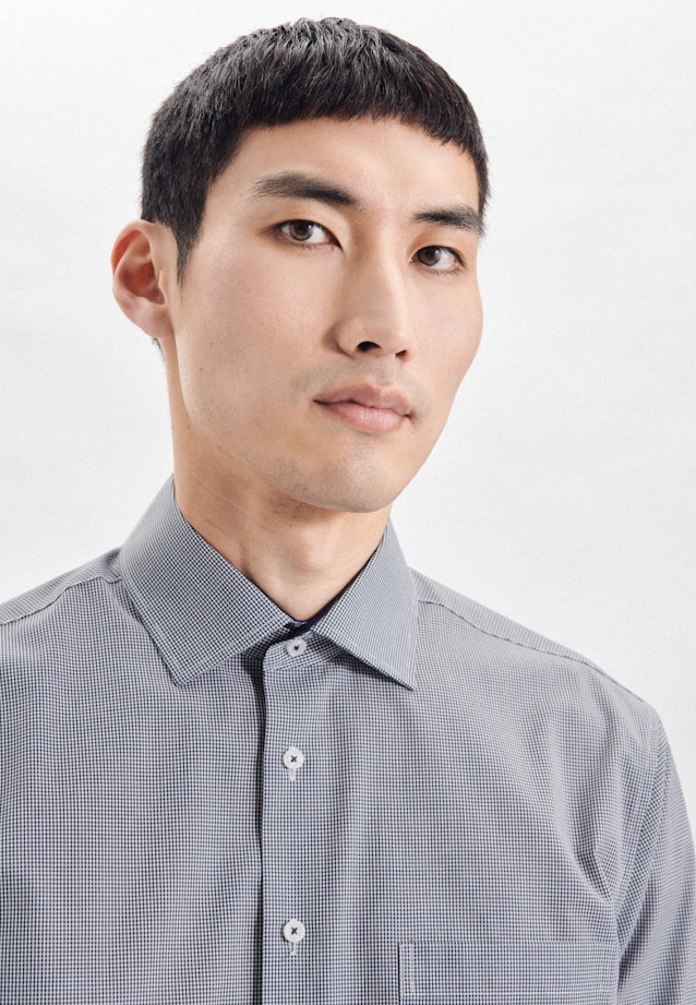 Regular Business Hemd Karo in Dunkelblau |  Seidensticker Onlineshop