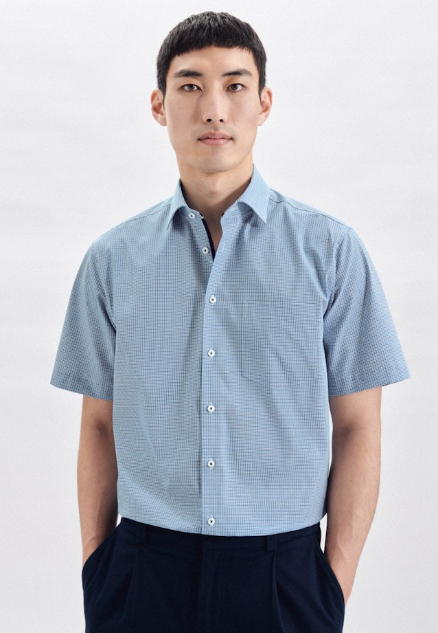 Regular Business Hemd Karo in Türkis |  Seidensticker Onlineshop