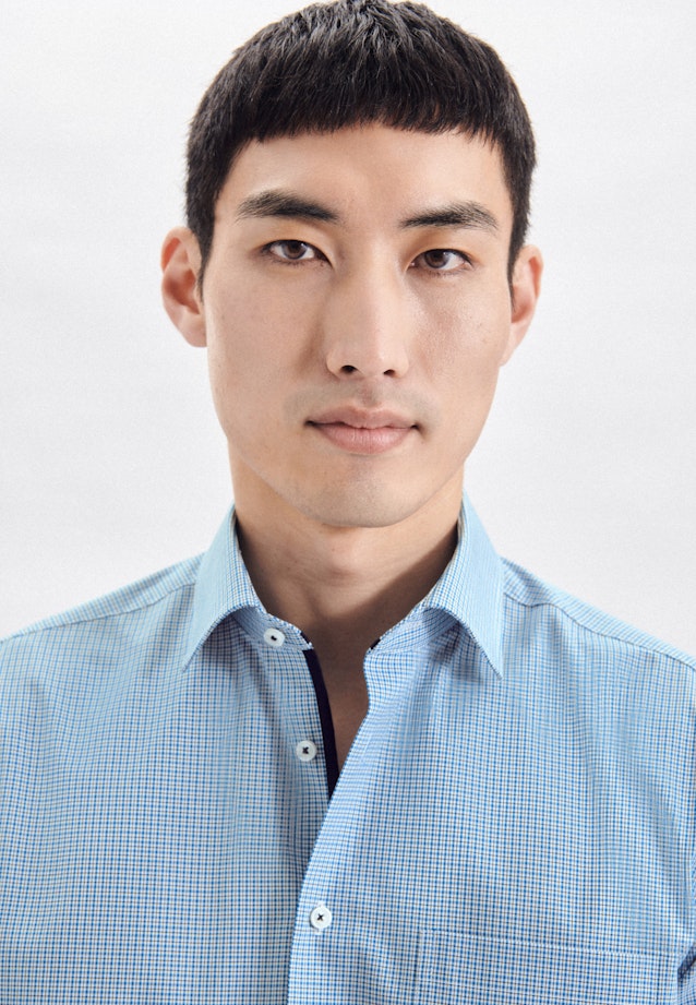 Regular Business Hemd Karo in Türkis |  Seidensticker Onlineshop