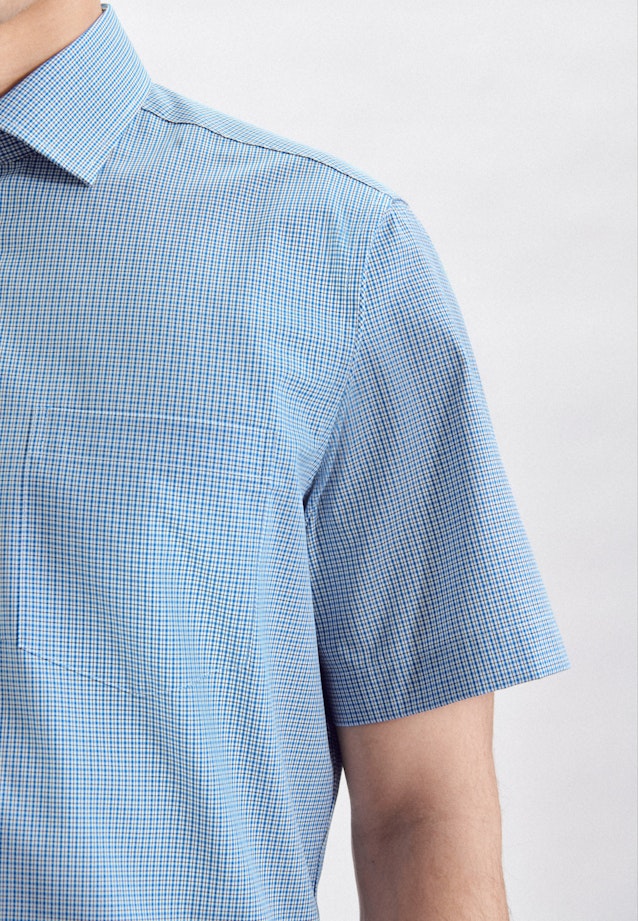 Regular Business Hemd Karo in Türkis |  Seidensticker Onlineshop