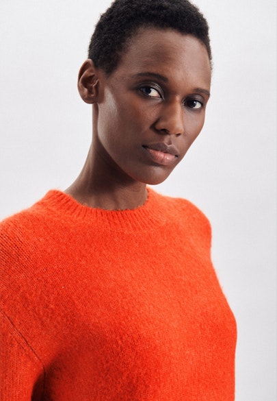 Rundhals Pullover Uni in Orange |  Seidensticker Onlineshop