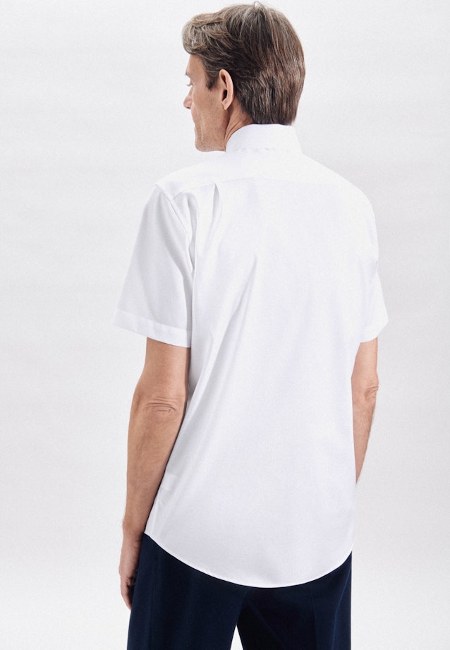 Non-iron Oxford Short sleeve Oxford shirt in Regular with Kent-Collar in White | Seidensticker Onlineshop