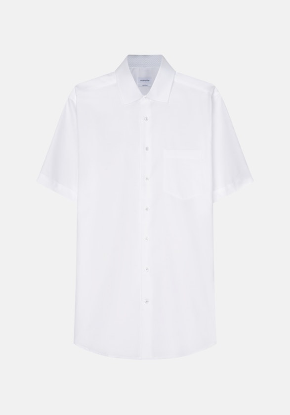 Bügelfreies Kurzarm Oxfordhemd in Regular mit Kentkragen in Weiß |  Seidensticker Onlineshop