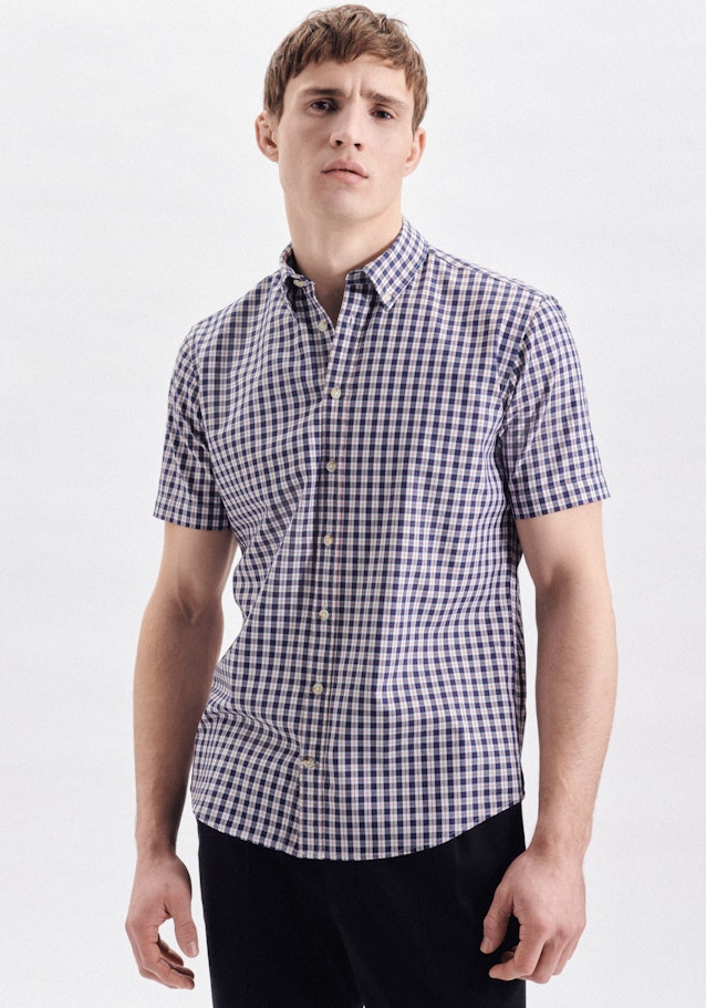 Regular Casual Hemd Karo in Mittelblau | Seidensticker Onlineshop