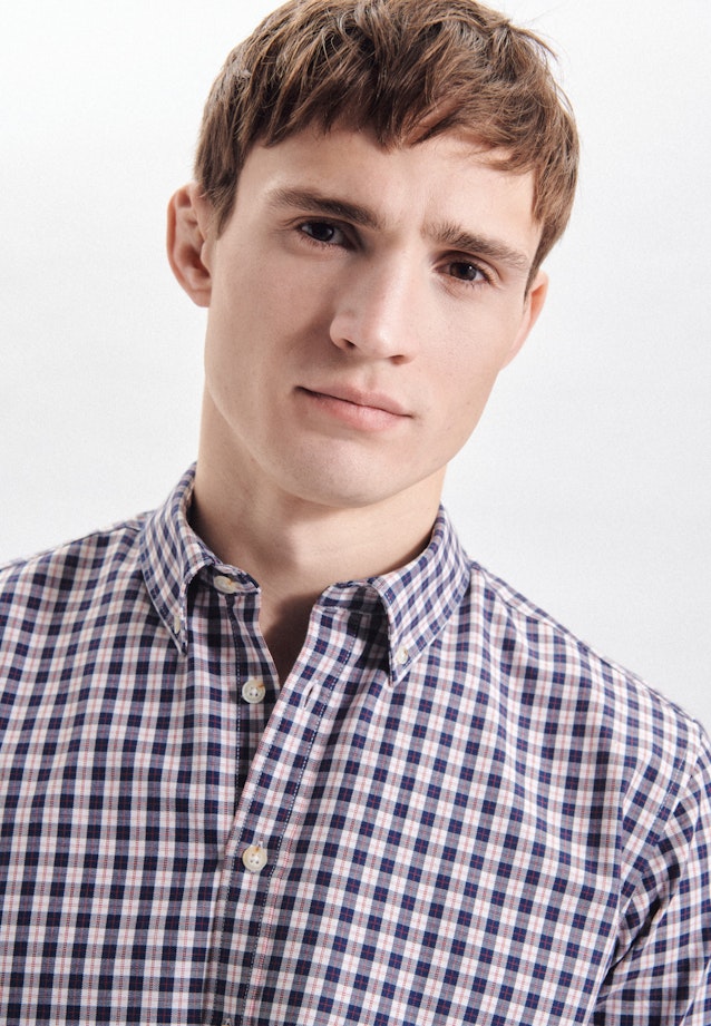 Regular Casual Hemd Karo in Mittelblau |  Seidensticker Onlineshop