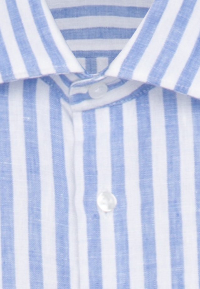 Leinen Kurzarm Leinenhemd in Regular mit Kentkragen in Hellblau |  Seidensticker Onlineshop