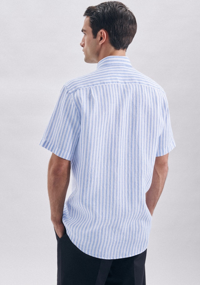 Linen Short sleeve Linen shirt in Regular with Kent-Collar in Light Blue | Seidensticker Onlineshop