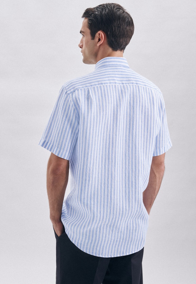 Regular Linen shirt Stripe in Light Blue |  Seidensticker Onlineshop
