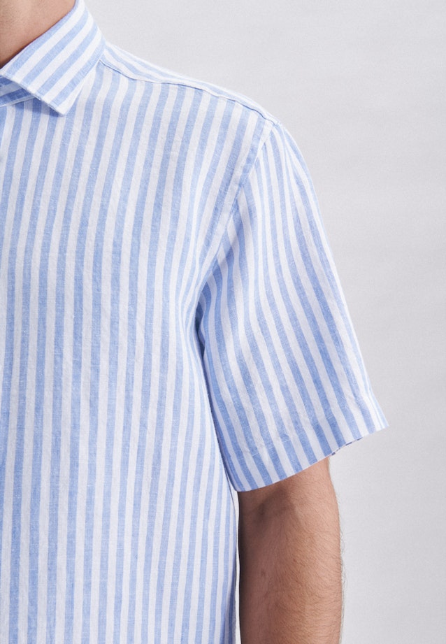 Regular Linen shirt Stripe in Light Blue |  Seidensticker Onlineshop
