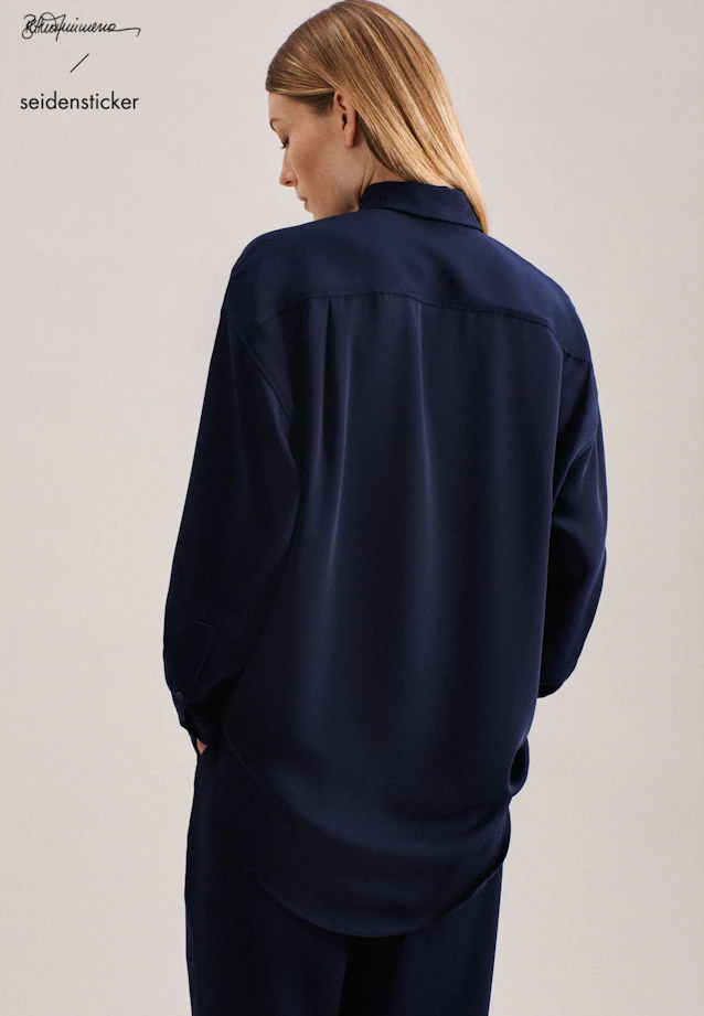 Longbluse Uni in Dunkelblau |  Seidensticker Onlineshop