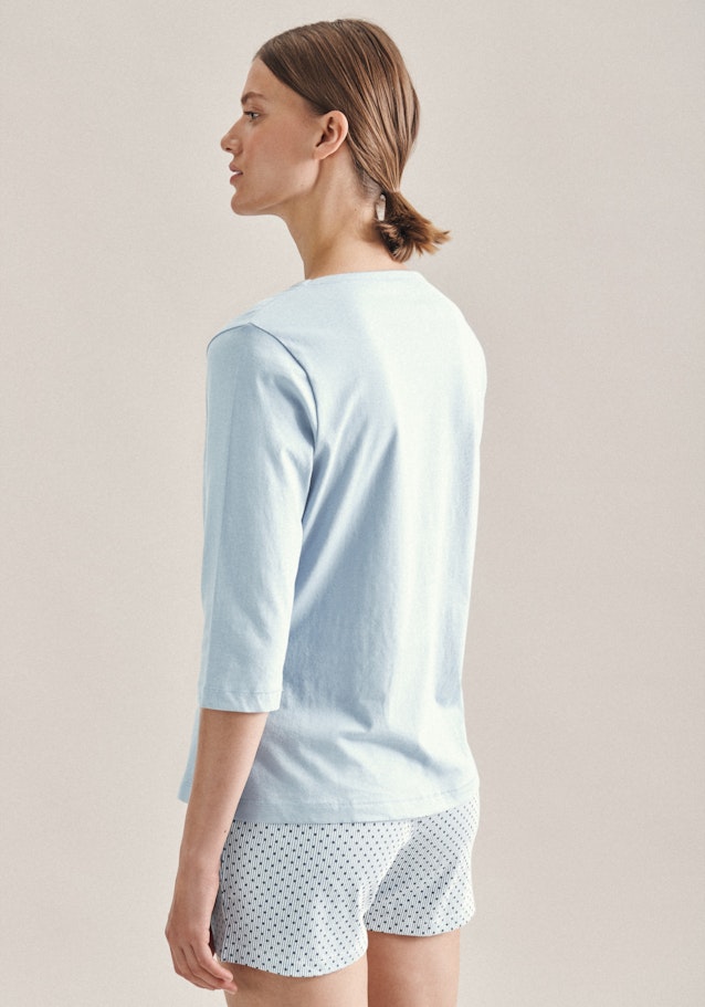 Pyjama Gerader Schnitt (Normal-Fit) Manchon 3/4 in Bleu Clair |  Seidensticker Onlineshop