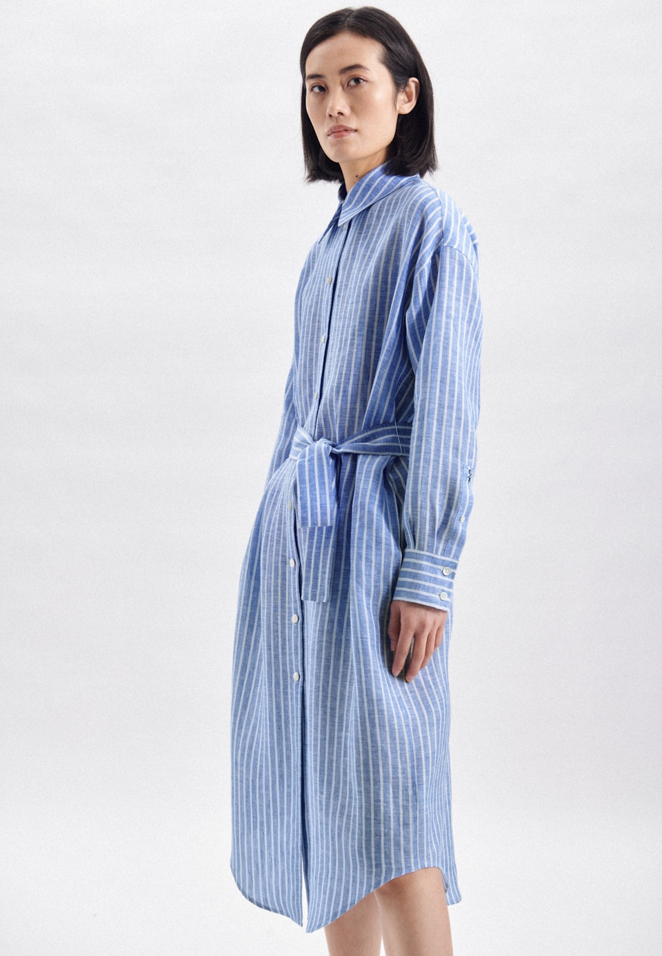 Leinen Maxi Kleid in Mittelblau |  Seidensticker Onlineshop