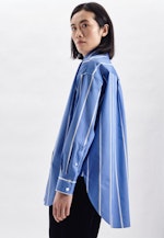 Twill Longbluse in Mittelblau |  Seidensticker Onlineshop