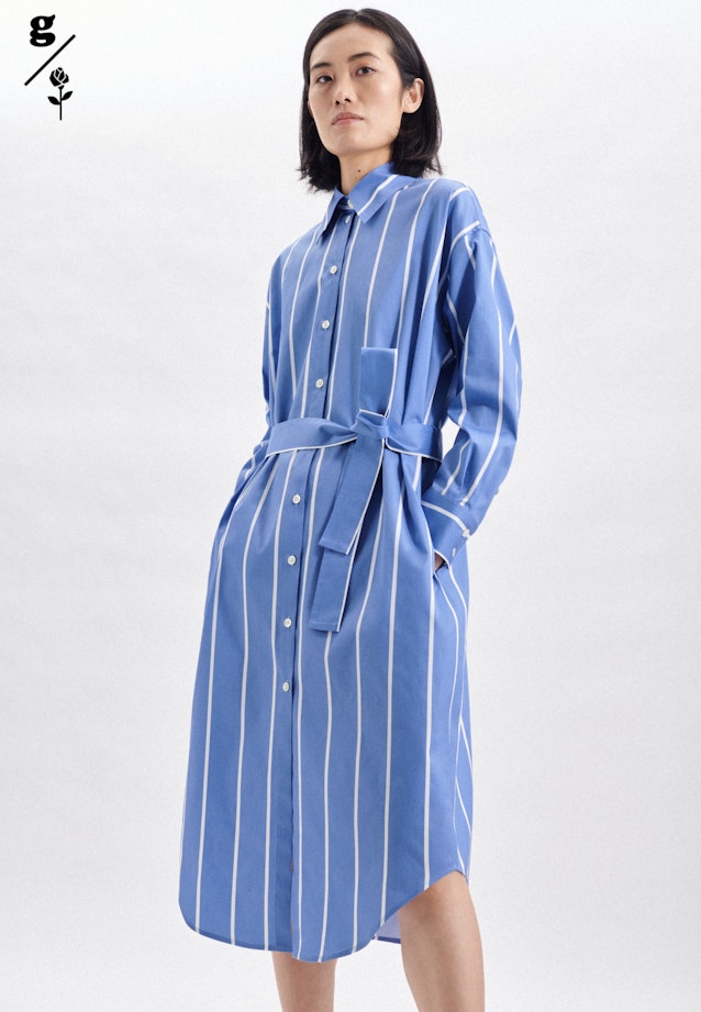 Kragen Kleid Oversized in Mittelblau |  Seidensticker Onlineshop