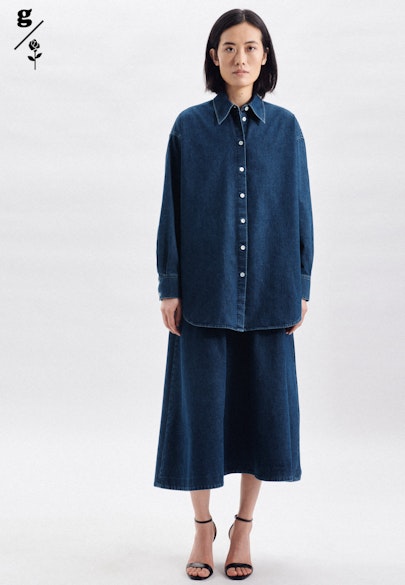 Maxi Rock Uni in Dunkelblau |  Seidensticker Onlineshop