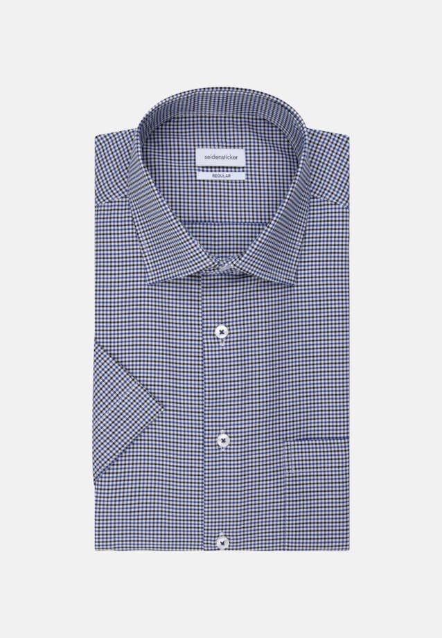 Bügelleichtes Dobby Twill Kurzarm Business Hemd in Regular mit Kentkragen in Mittelblau |  Seidensticker Onlineshop