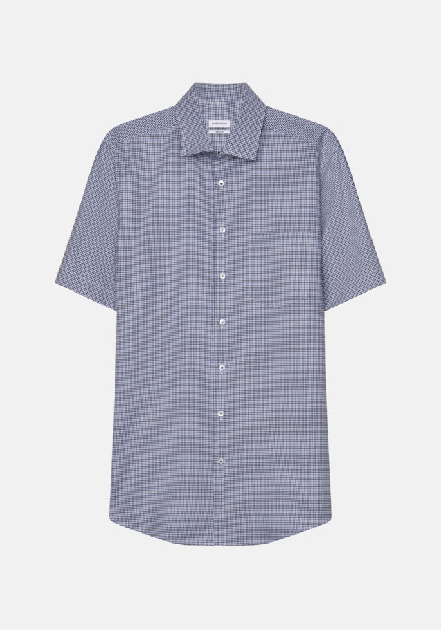 Easy-iron Dobby Twill Korte mouwen Business overhemd in Regular with Kentkraag in Middelmatig Blauw |  Seidensticker Onlineshop