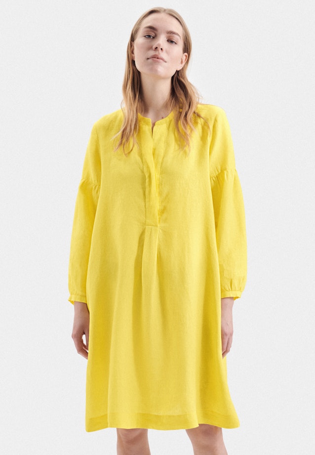 Rundhals Kleid Regular in Gelb |  Seidensticker Onlineshop