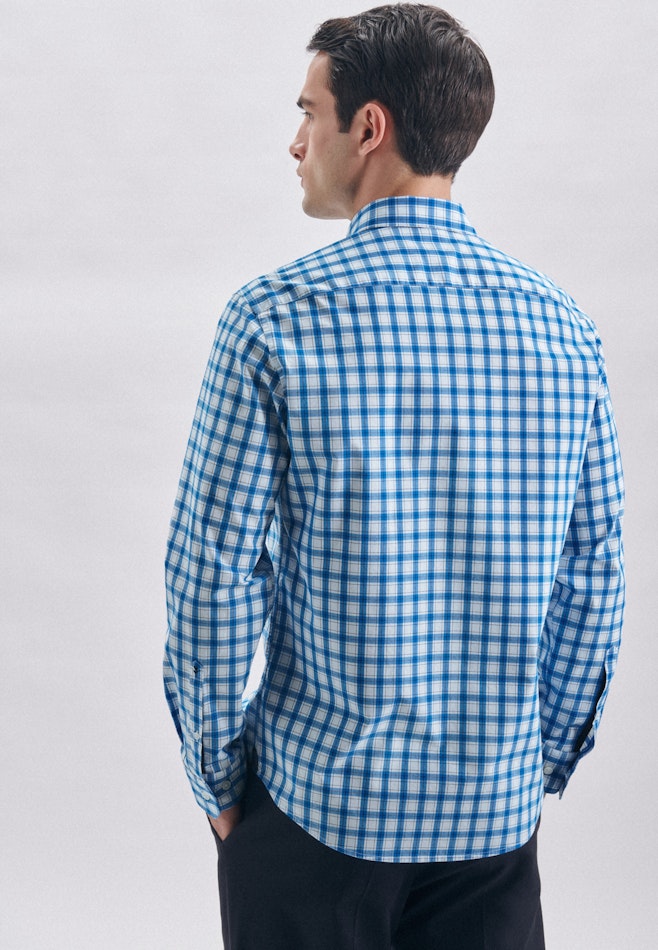 Popeline Casual Hemd in Regular mit Button-Down-Kragen in Türkis | Seidensticker Onlineshop