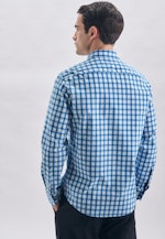 Popeline Casual Hemd in Regular mit Button-Down-Kragen in Türkis |  Seidensticker Onlineshop