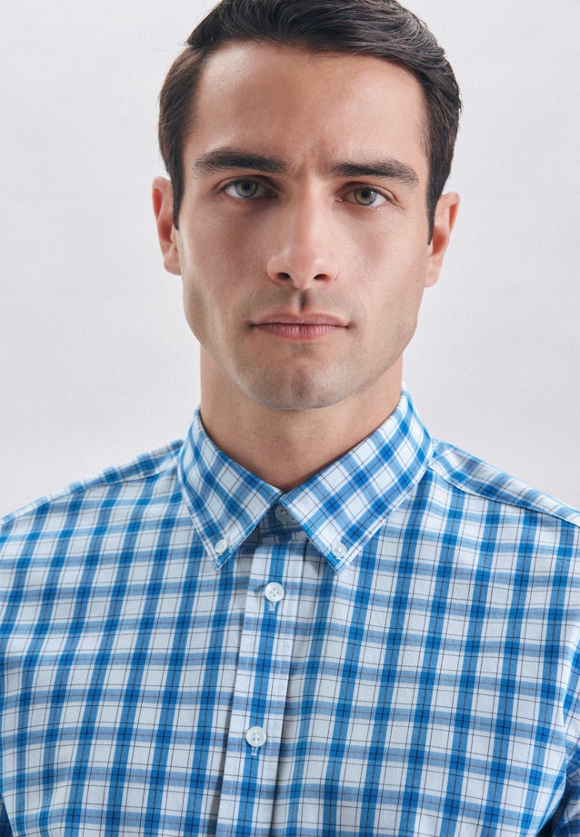 Casual Shirt in Regular with Button-Down-Kraag in Turquoise |  Seidensticker Onlineshop