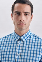 Regular Chemise décontractée carreaux in Turquoise |  Seidensticker Onlineshop