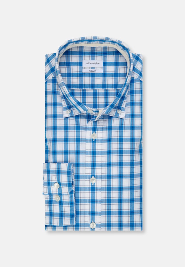 Regular Chemise décontractée carreaux in Turquoise |  Seidensticker Onlineshop