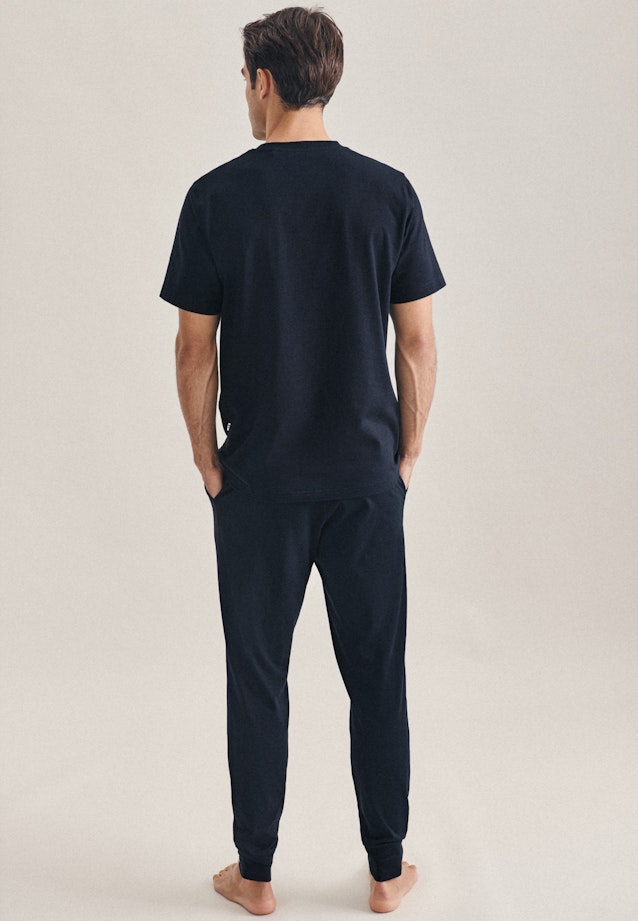 Pyjama Regular Manche Courte Rond in Bleu Foncé |  Seidensticker Onlineshop