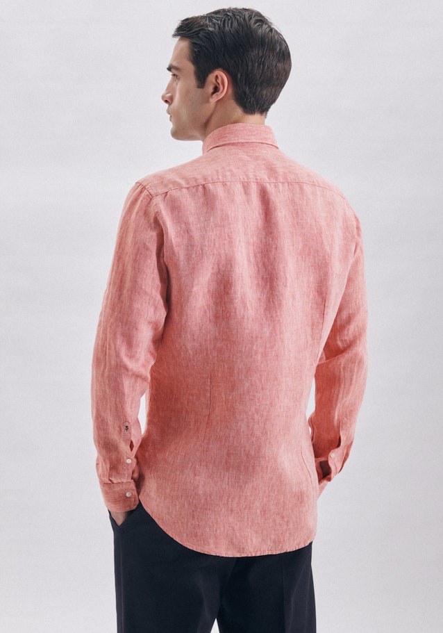Linen shirt in Slim with Kent-Collar in Red |  Seidensticker Onlineshop